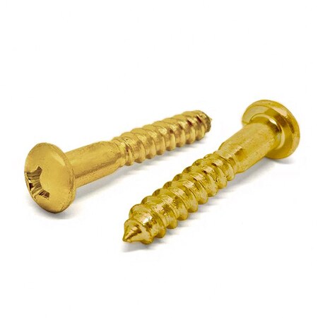 Boltsandnuts.Com #10, 1 in, Brass Round Head Phillips Drive, 1000 PK 10D100PRHWSB-1000